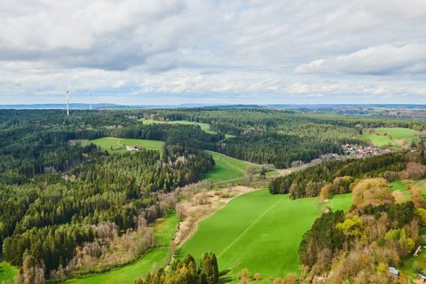Aerial view of the area around Neumarkt in der Oberpfalz