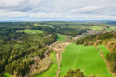 Aerial view of the area around Neumarkt in der Oberpfalz