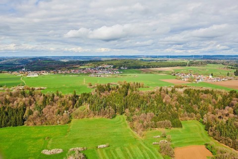 Aerial view of the area around Neumarkt in der Oberpfalz