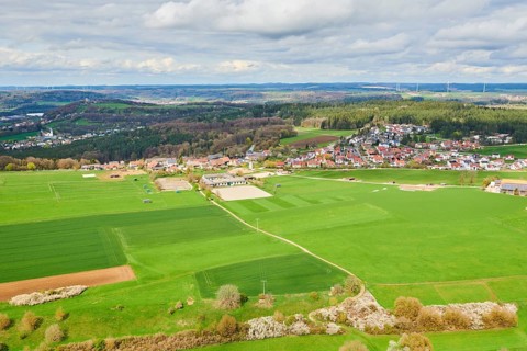 Aerial view of the area around Neumarkt in der Oberpfalz