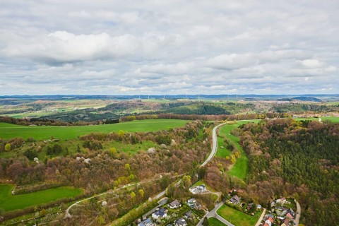 Aerial view of the area around Neumarkt in der Oberpfalz