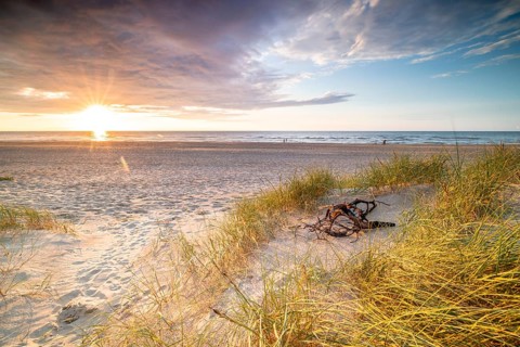 Sunset in the dunes at the North Sea