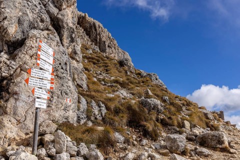 Main signpost at the Christomannos Monument