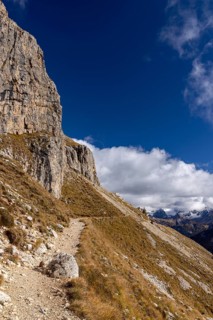 Hiking trail at the foot of the Catinaccio massif