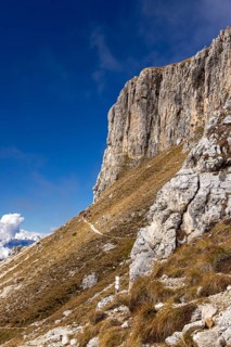 Hiking trail at the foot of the Catinaccio massif