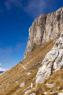 Hiking trail at the foot of the Catinaccio massif
