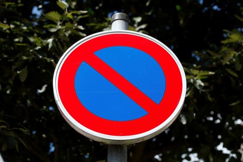 Traffic sign restricted no stopping