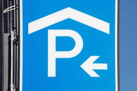Traffic sign car park entrance