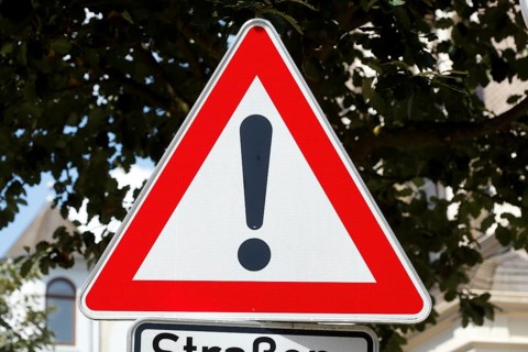 Road sign Danger Zone
