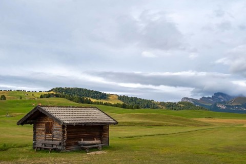 Alpine hut on the Alpe di Siusi
