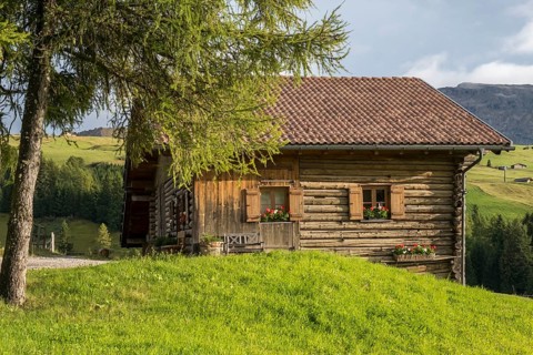 Alpine hut on the Alpe di Siusi