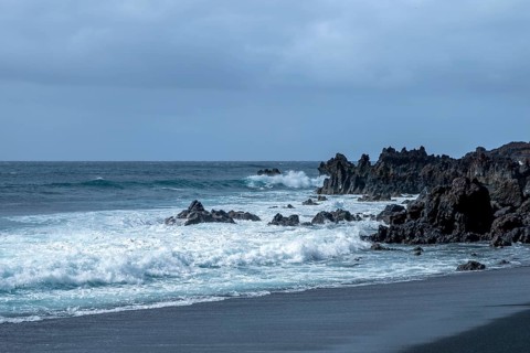 Lava rocks in the sea