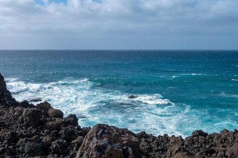Lava rocks in the sea