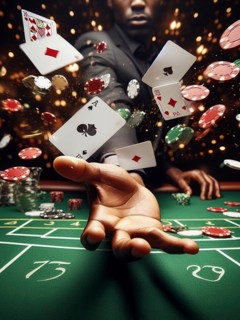 Casino scene on a gaming table