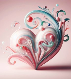 A heart made of blown glass art illustration generative ai art