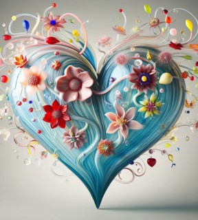 A heart made of blown glass art illustration generative ai art