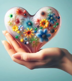 A heart made of blown glass art illustration generative ai art