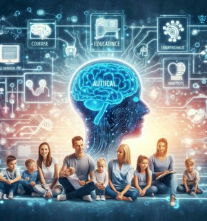Graphic depict AI artificial intelligence relaxed happy people