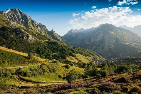 Village and mountains