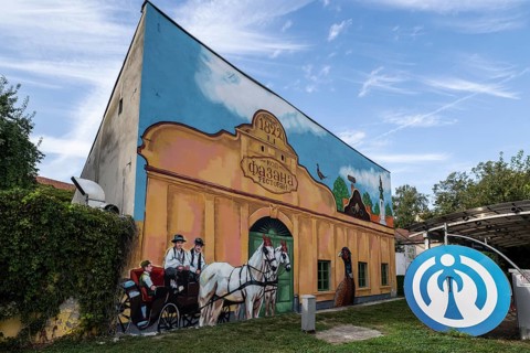 Painting on a house wall