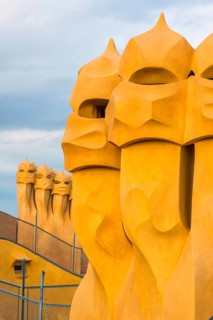 Sculptures on the roof of Casa Mila