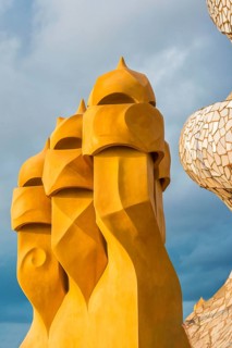 Sculptures on the roof of Casa Mila