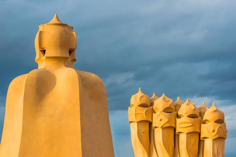 Sculptures on the roof of Casa Mila