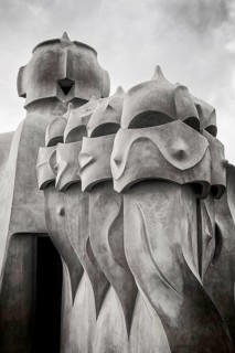 Sculptures on the roof of Casa Mila