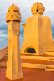 Sculptures on the roof of Casa Mila