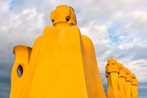 Sculptures on the roof of Casa Mila