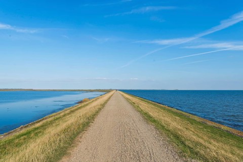 Cycle path at the Rantum Basin on Sylt