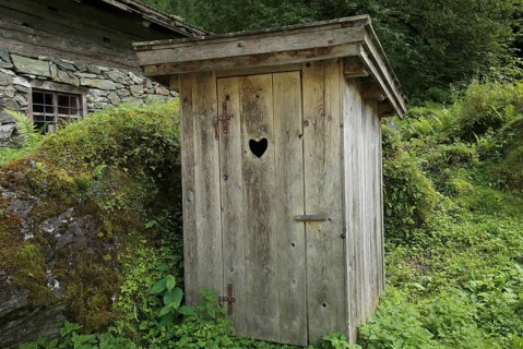 Wooden loo with heart