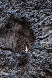 Madonna figure in volcanic rock