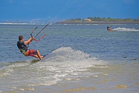 Kite surfers on Sanur beach