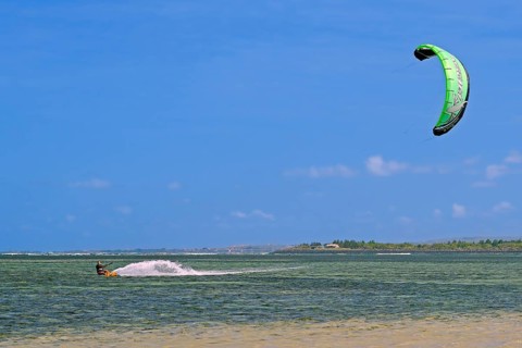 Kite surfers on Sanur beach
