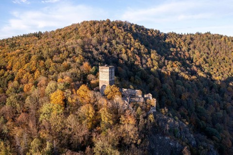 Castle Ruin Schauenstein in autumn