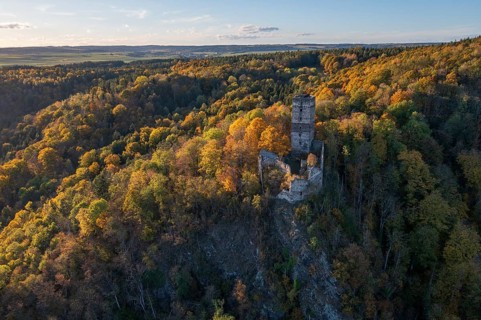 Castle Ruin Schauenstein in autumn