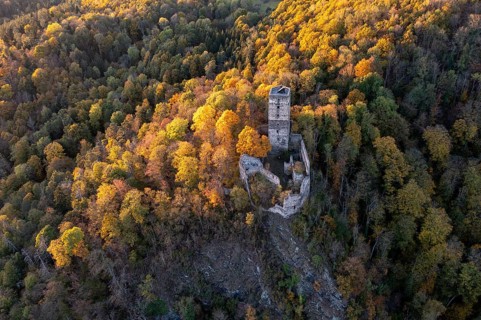 Castle Ruin Schauenstein in autumn