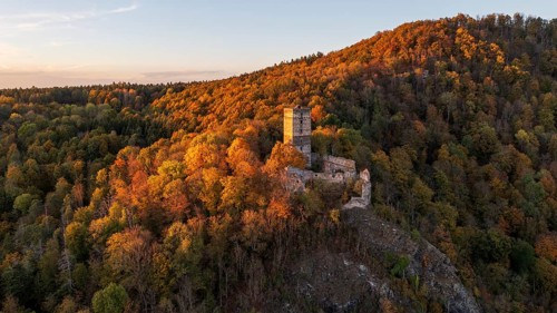 Castle Ruin Schauenstein in autumn