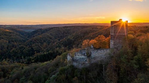 Castle Ruin Schauenstein in autumn