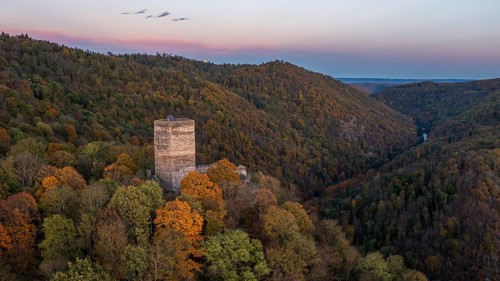 Castle Ruin Schauenstein in autumn