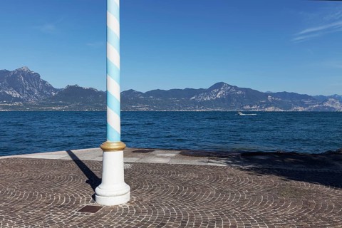 Pier with flagpole