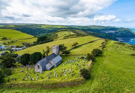 The Parish of Saint John the Evangelist Countisbury from a drone