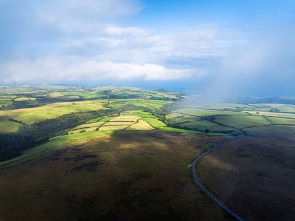 Moorland and Farms from a drone