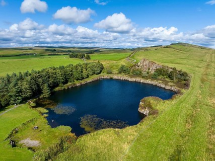 Aerial view of the former Cawfield Quarry