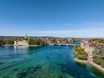 Aerial view of Lake Constance and the Seerhein
