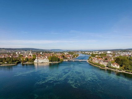 Aerial view of Lake Constance and the Seerhein