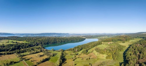 Aerial panorama of Mindelsee