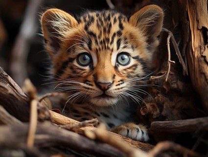 Two leopards puppies