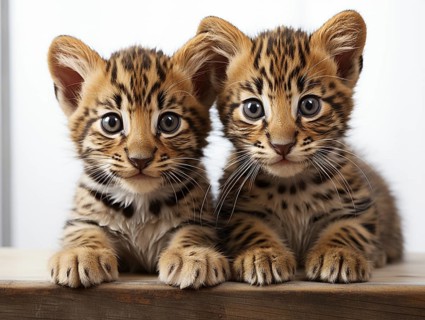 Two leopards puppies